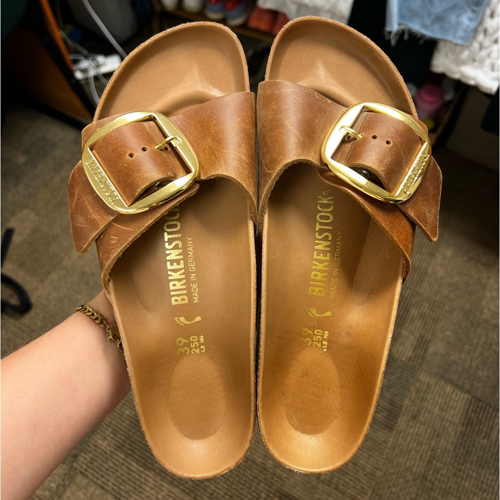 Birkenstock Madrid Big Buckle Oiled Leather, Size 39 (size 8.5-9)
